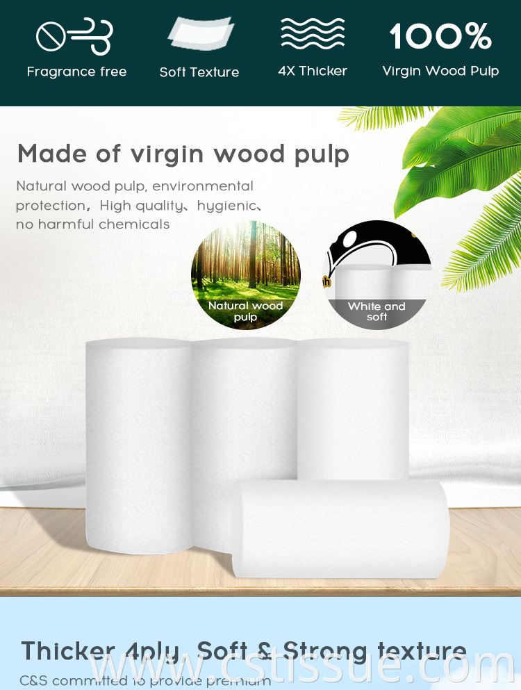 Manufacture Factory Roll Toilet Paper Absorbing Biodegradable Tissue Toilet Roll